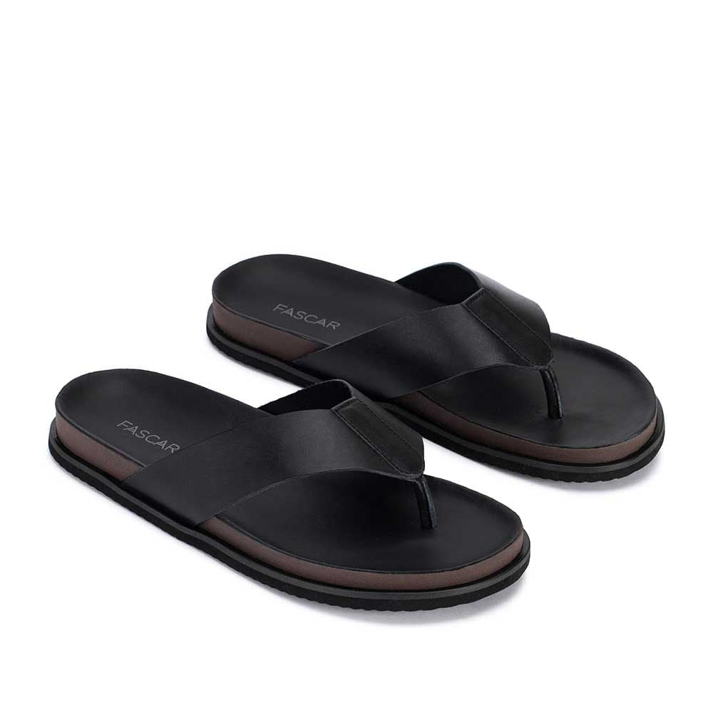 Chinelo Masculino Fascar LITE Preto em Couro