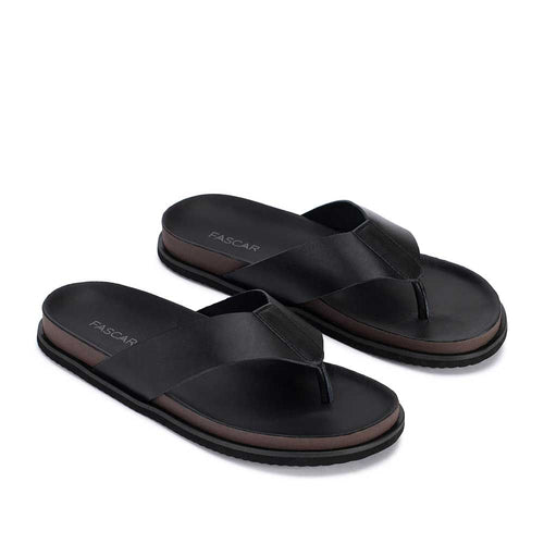 Chinelo Masculino Fascar LITE Preto em Couro