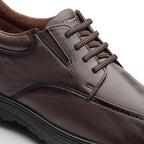Sapato Masculino Social Derby Fascar Izi Marrom Em Couro