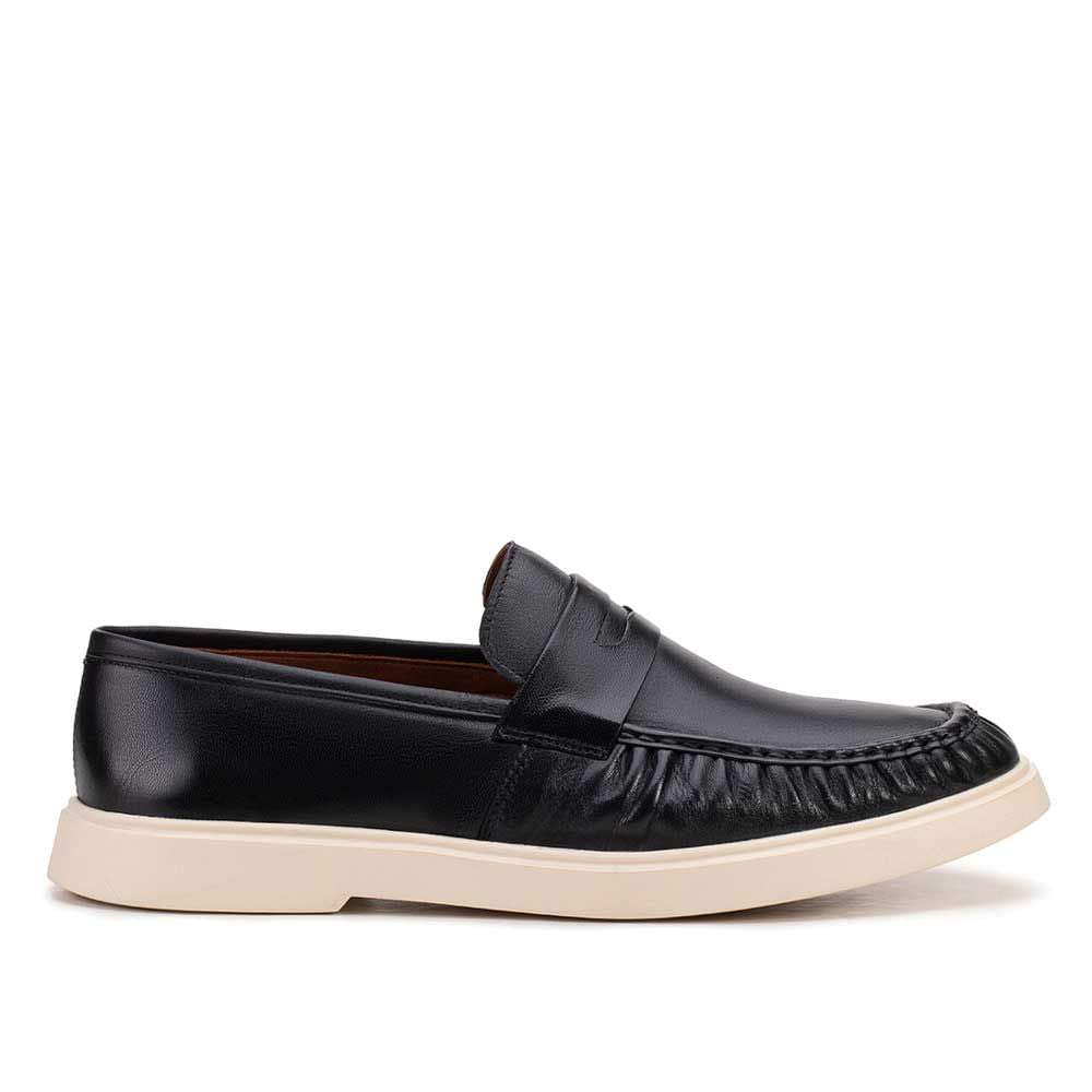 Mocassim Masculino Casual Fascar LITE Preto em Couro