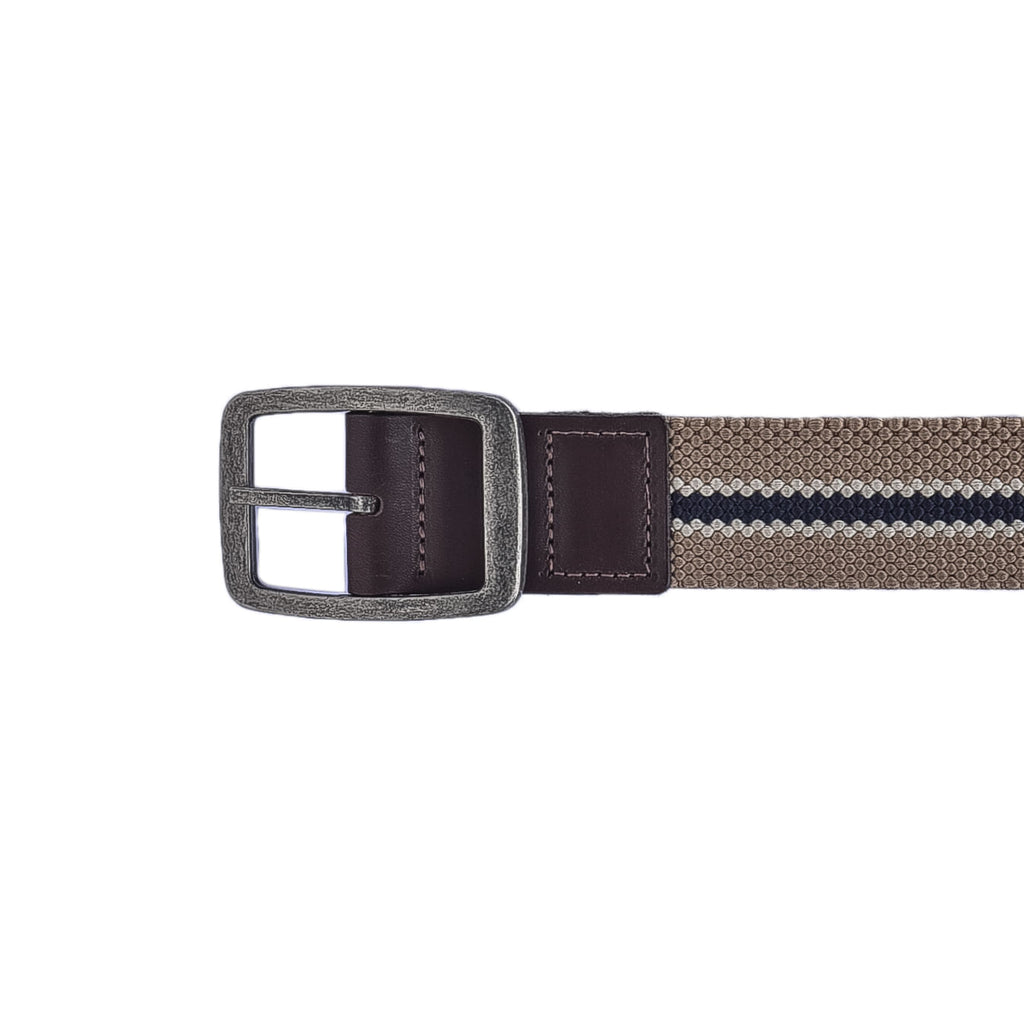 Cinto Masculino Casual Fascar Dupla Face Bege Em Lona Flexível