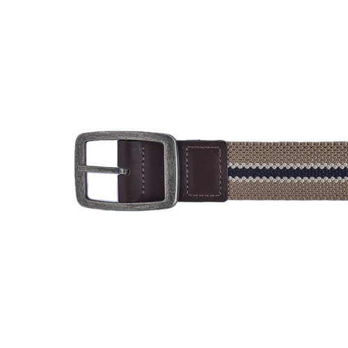 Cinto Masculino Casual Fascar Dupla Face Bege Em Lona Flexível