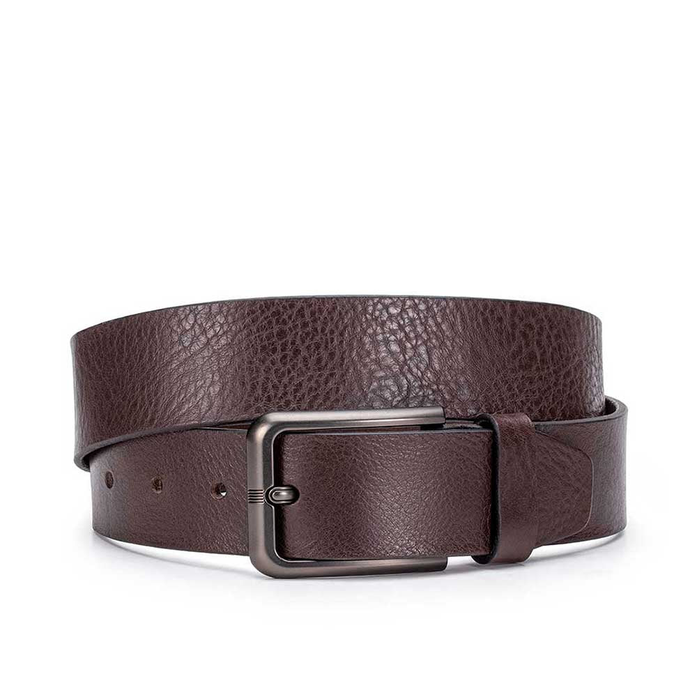 Cinto Masculino Casual Fascar Marrom  Em Couro