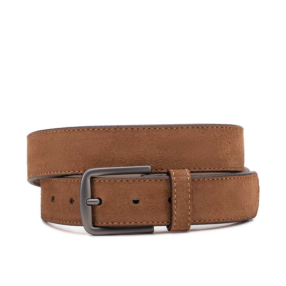 Cinto Masculino Casual Fascar Marrom Em Couro
