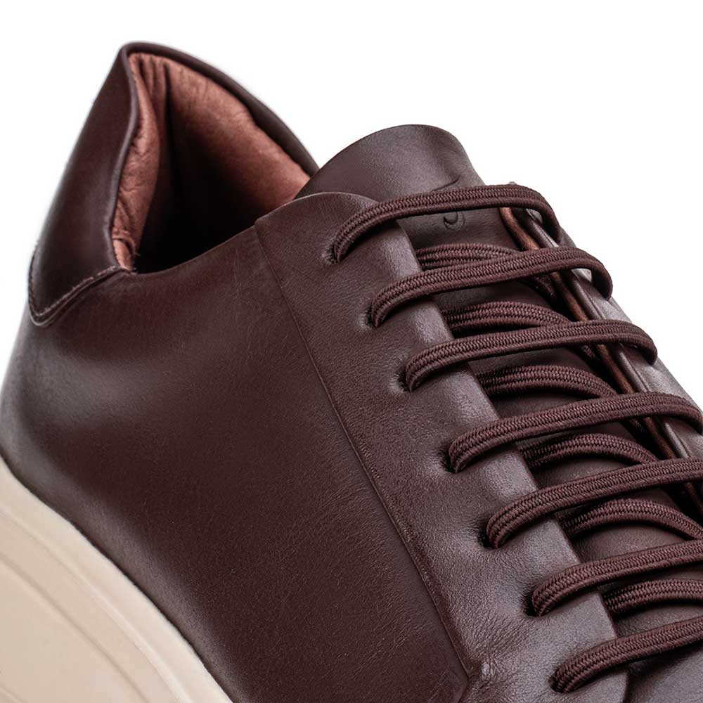 Tênis Masculino Casual Fascar Izi Marrom Em Couro