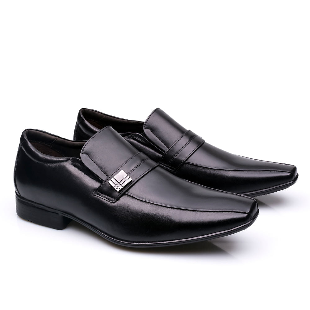 Mocassim Masculino Social Fascar Preto Em Couro