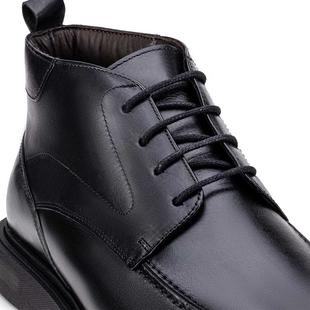 Bota Masculina Casual Fascar Mafra Preta Em Couro