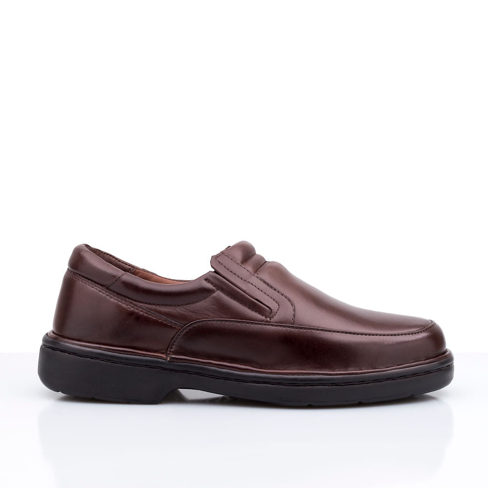 Mocassim Masculino Social Fascar Lite Marrom Em Couro