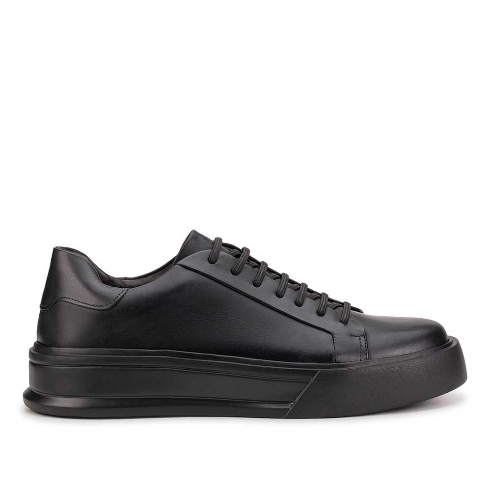 Tênis Masculino Casual Fascar Izi Preto Em Couro