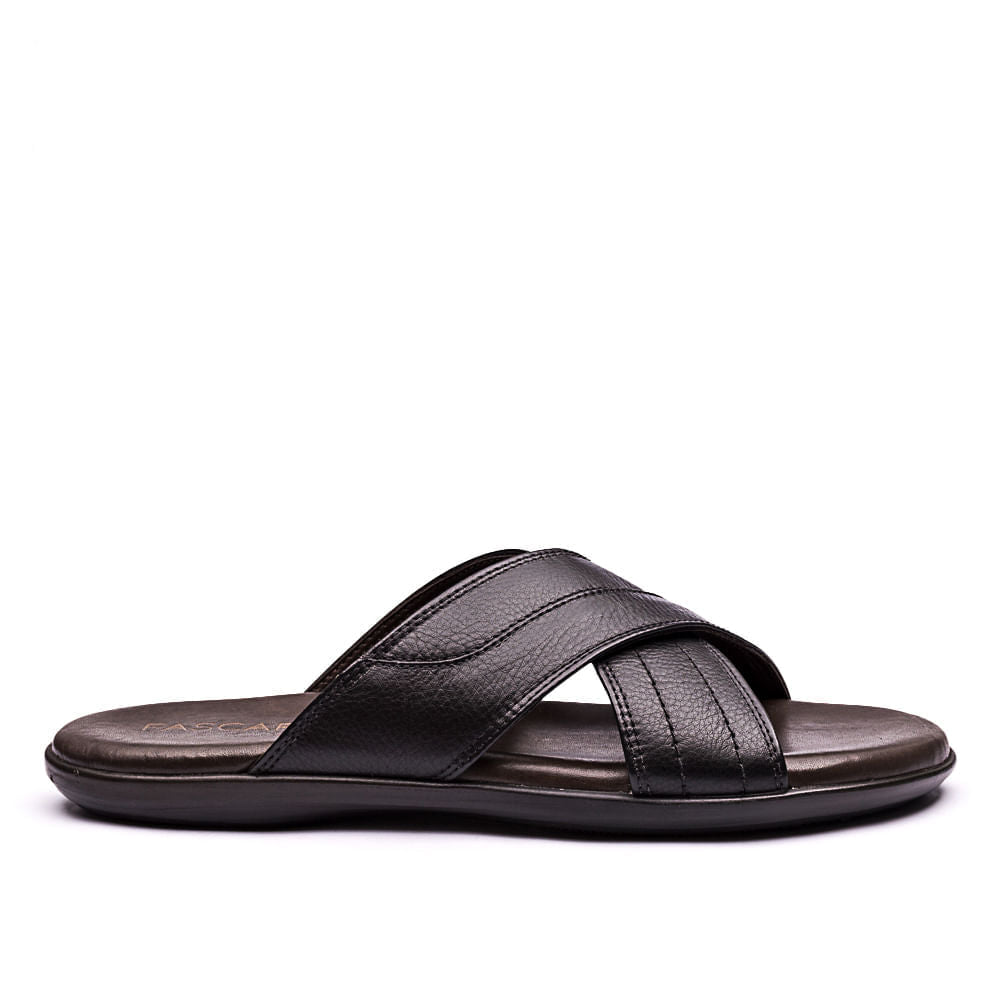 Chinelo Masculino Fascar Lite Preto em Couro