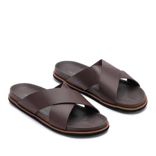 Chinelo Masculino Fascar LITE Marrom em Couro