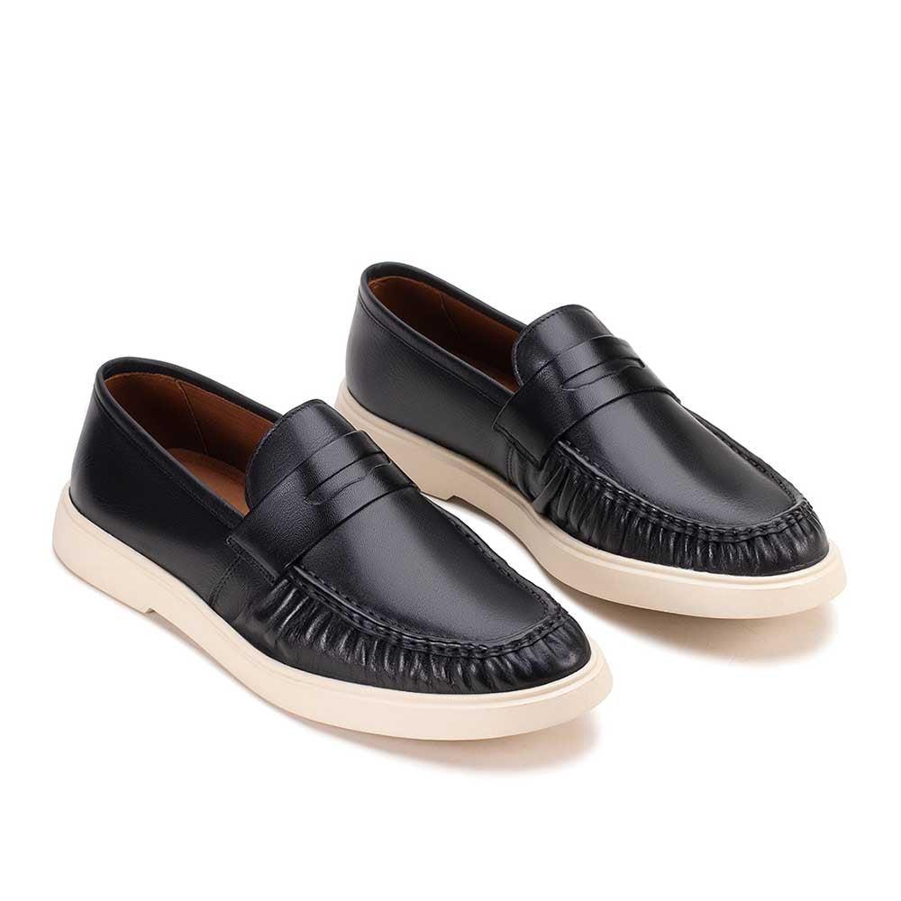Mocassim Masculino Casual Fascar LITE Preto em Couro