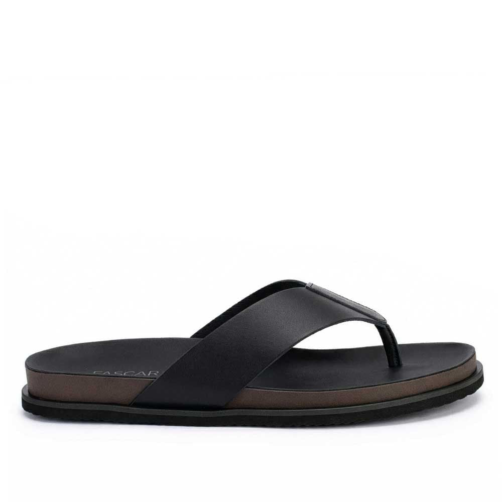 Chinelo Masculino Fascar LITE Preto em Couro