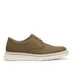 Sapato Masculino Casual Derby Fascar Caqui Em Couro