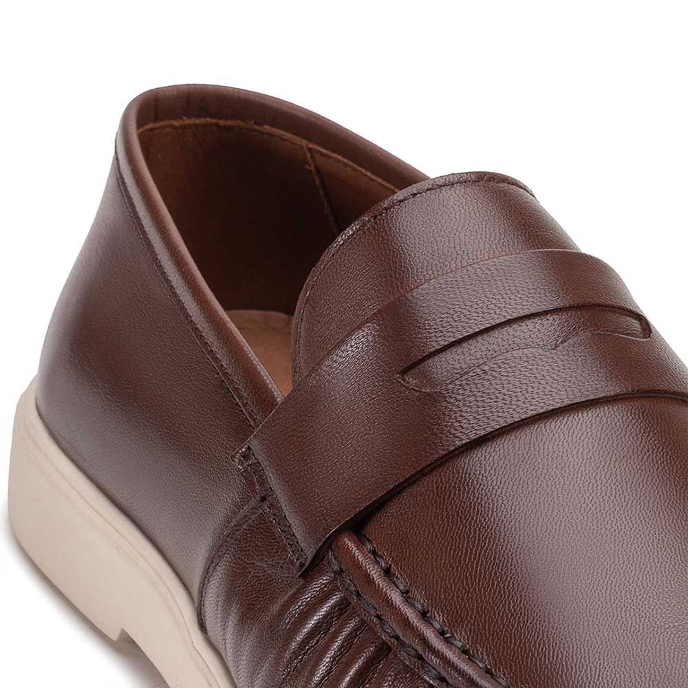 Mocassim Masculino Casual Fascar LITE Marrom em Couro