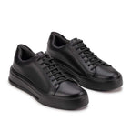 Tênis Masculino Casual Fascar Izi Preto Em Couro