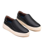 Tênis Masculino Casual Slip-On Fascar Preto Em Couro