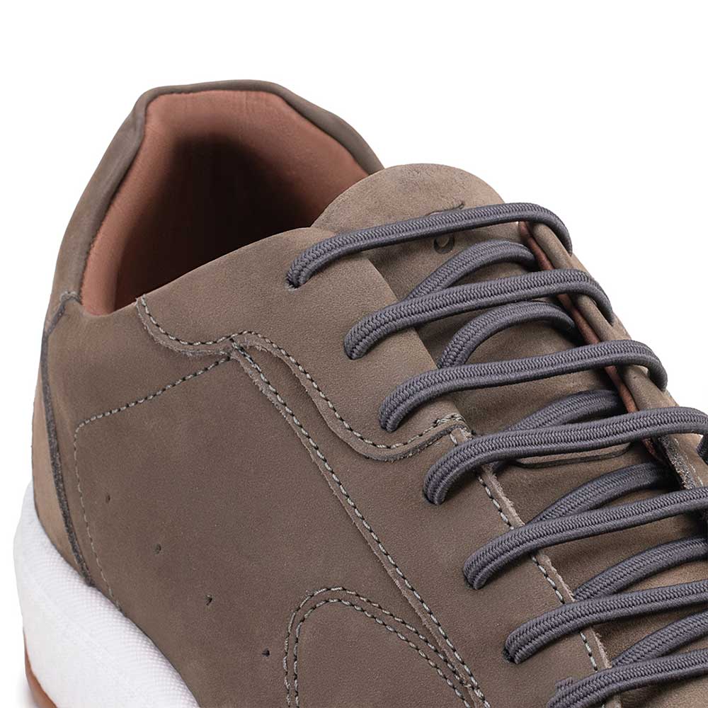 Tênis Masculino Casual Fascar IZI Cinza Em Couro