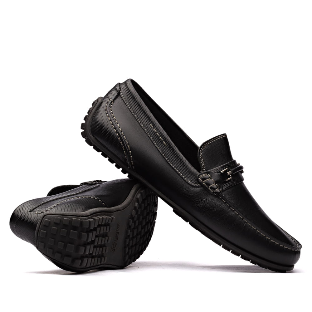 Drive Masculino Fascar Preto Em Couro