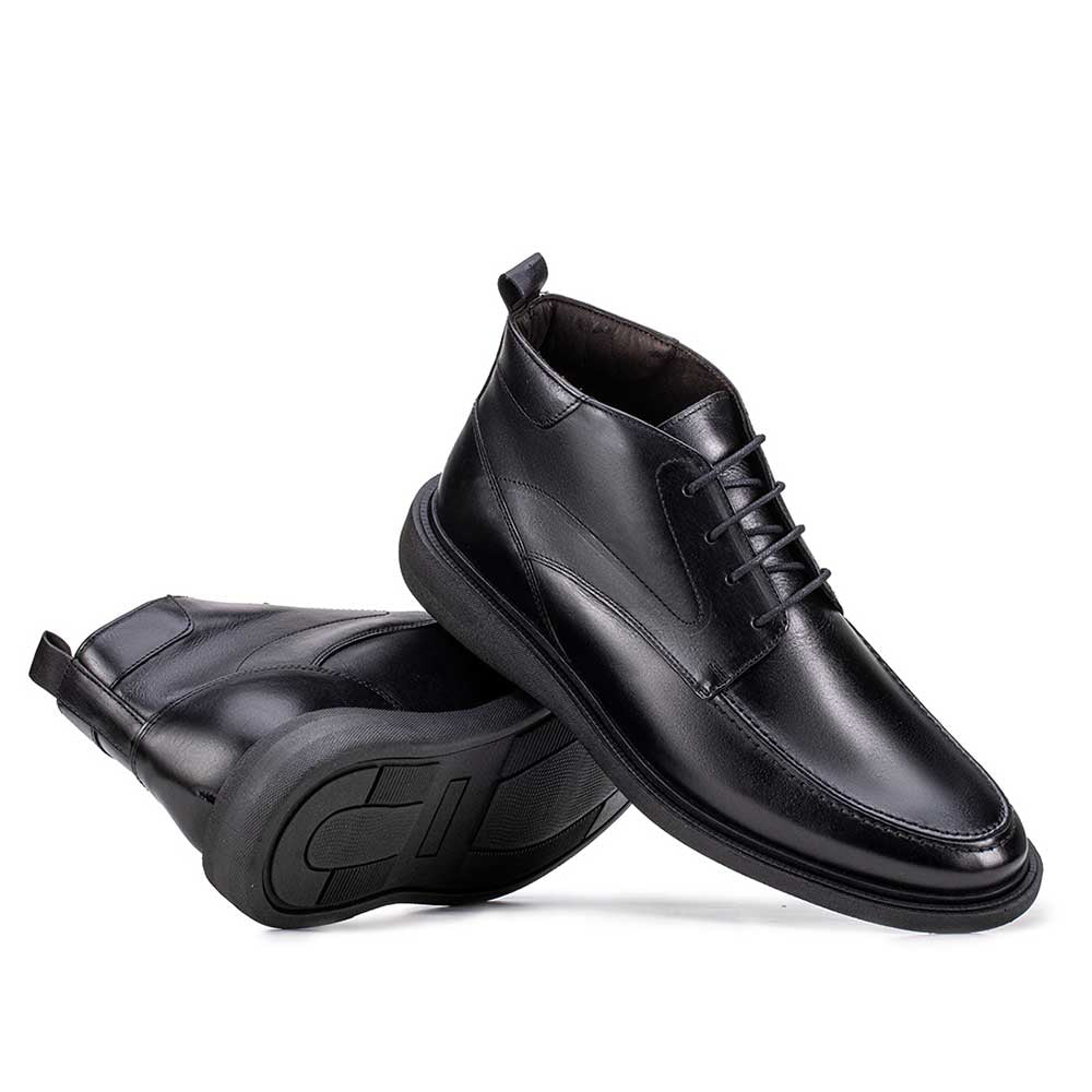 Bota Masculina Casual Fascar Mafra Preta Em Couro