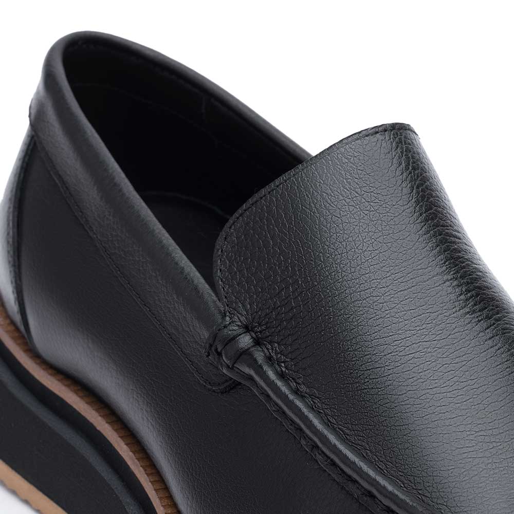Mocassim Masculino Casual Fascar LITE Preto em Couro