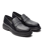 Mocassim Masculino Casual Fascar Lite Penny Loafer Preto Em Couro