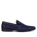Mocassim Masculino Casual Fascar Viseu Azul-Marinho Em Couro