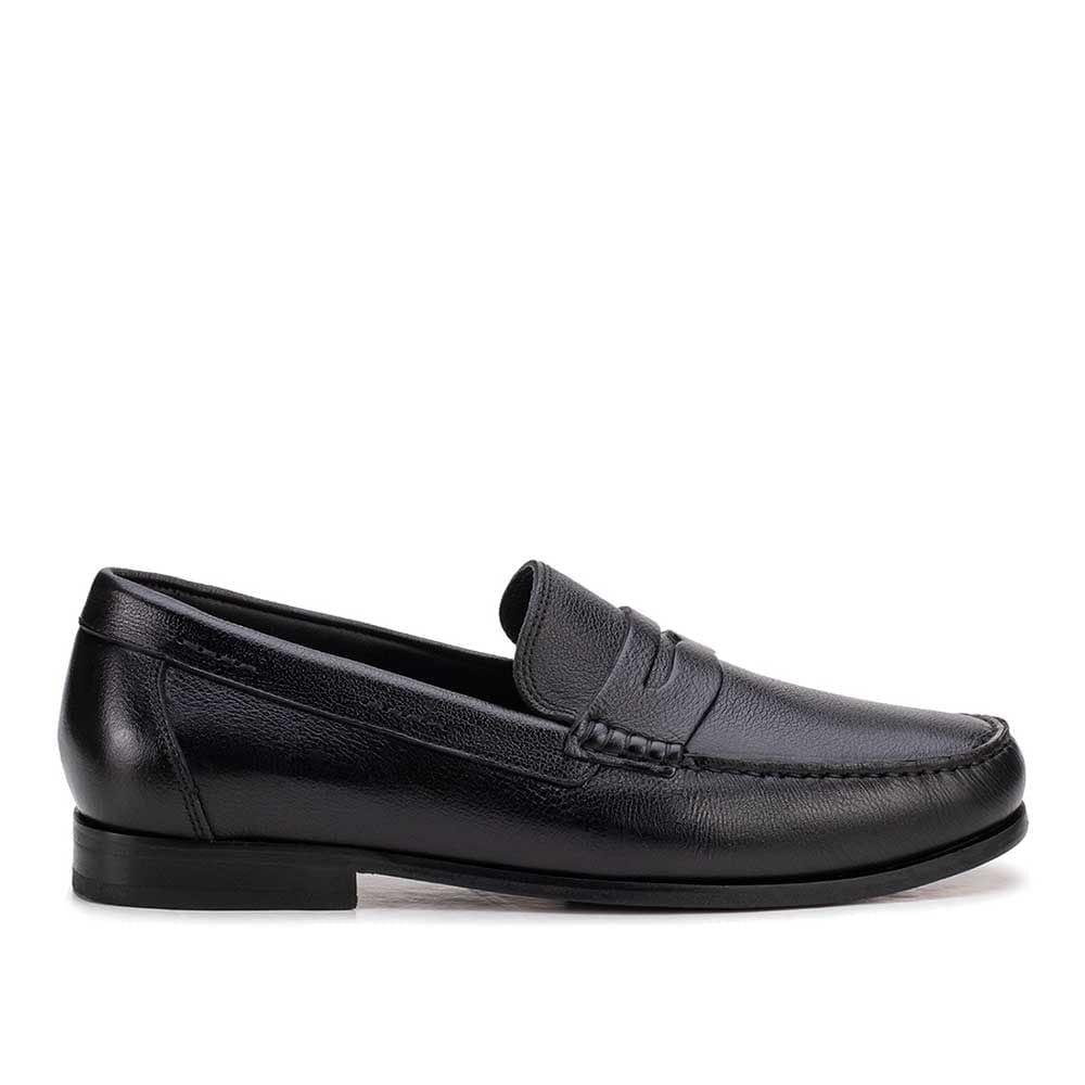 Mocassim Masculino Casual Argentino Fascar Penny Loafer Preto Em Couro