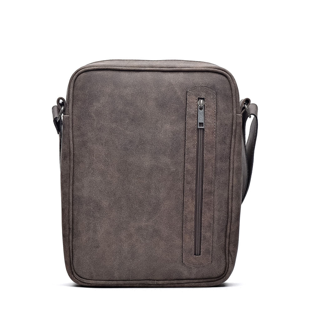Bolsa Masculina Transversal Fascar Marrom Em Couro