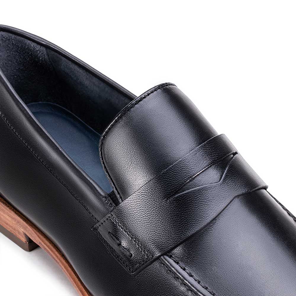 Mocassim Masculino Social Fascar Penny Loafer Preto Em Couro