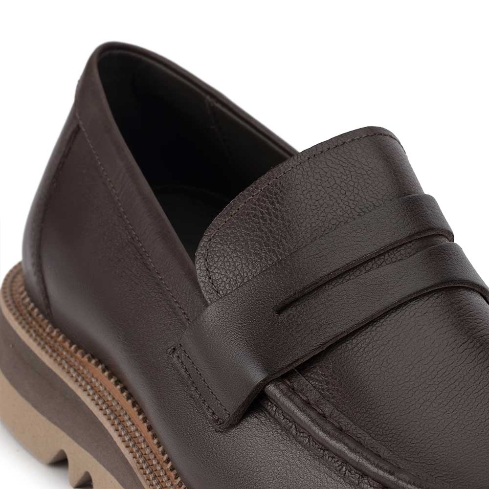 Mocassim Masculino Casual Fascar Marrom em Couro