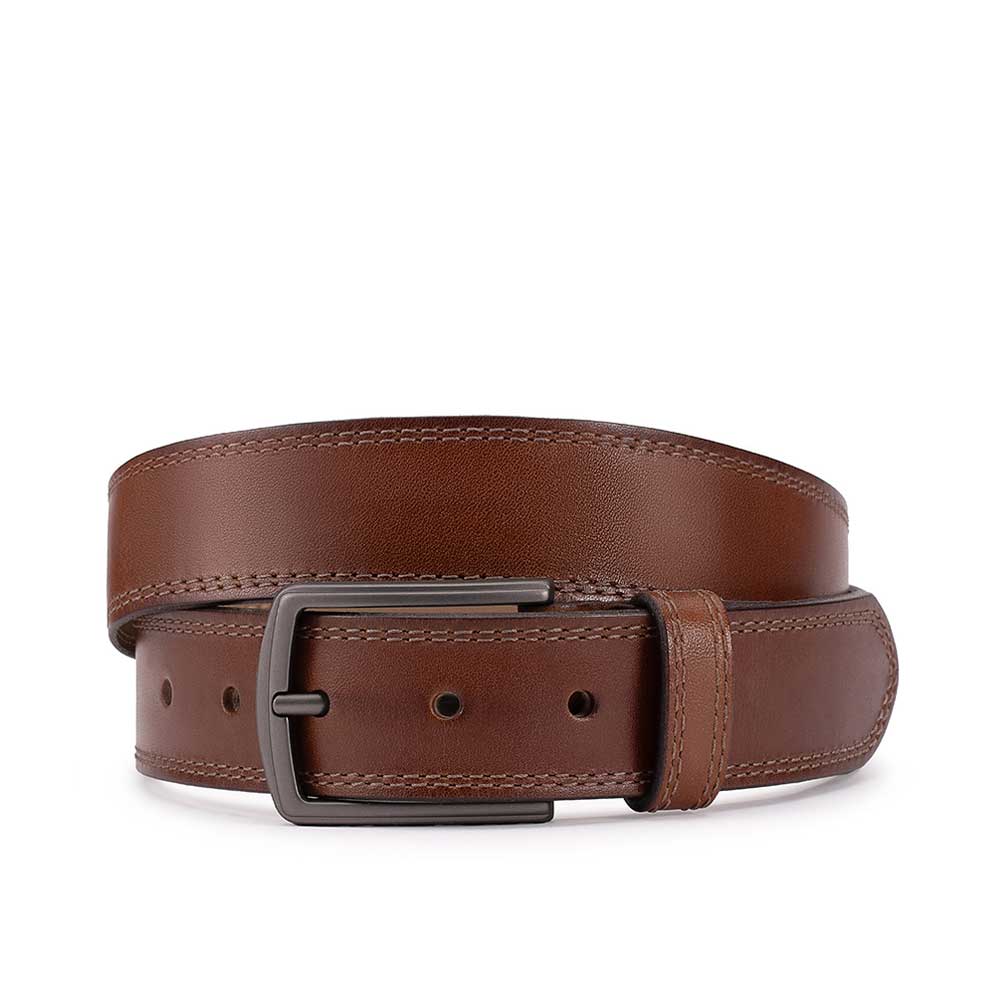 Cinto Masculino Casual Fascar Marrom Claro em Couro