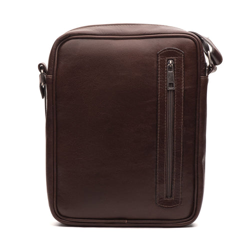 Bolsa Masculina Transversal Fascar Marrom Em Couro