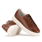 Tênis Masculino Casual Fascar Marrom em Couro