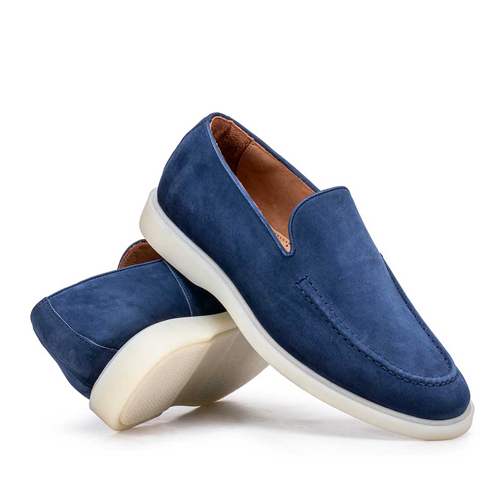 Mocassim Masculino Casual Fascar Sagres Azul Em Couro