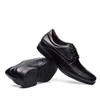 Sapato Social Derby Em Couro Alto Conforto Preto Tamanho Grande-Active Air Flow