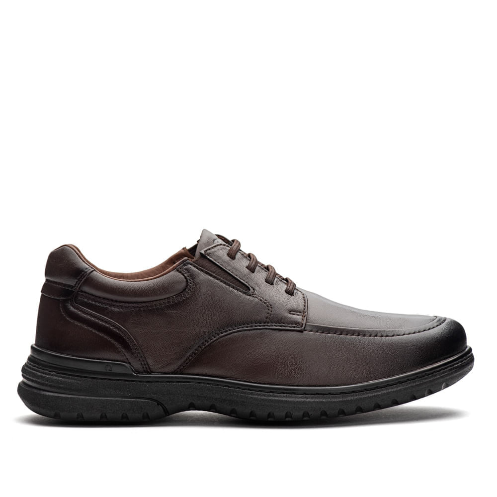 Sapato Masculino Social Derby Fascar Izi Marrom Em Couro