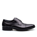 Sapato Masculino Social Fascar Derby Cap Toe Preto em Couro