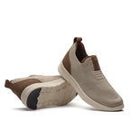 Tênis Masculino Casual Fascar Lite Bege Em Knit