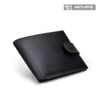 Carteira Masculina Fascar Preta Em Couro Com Proteção Rfid