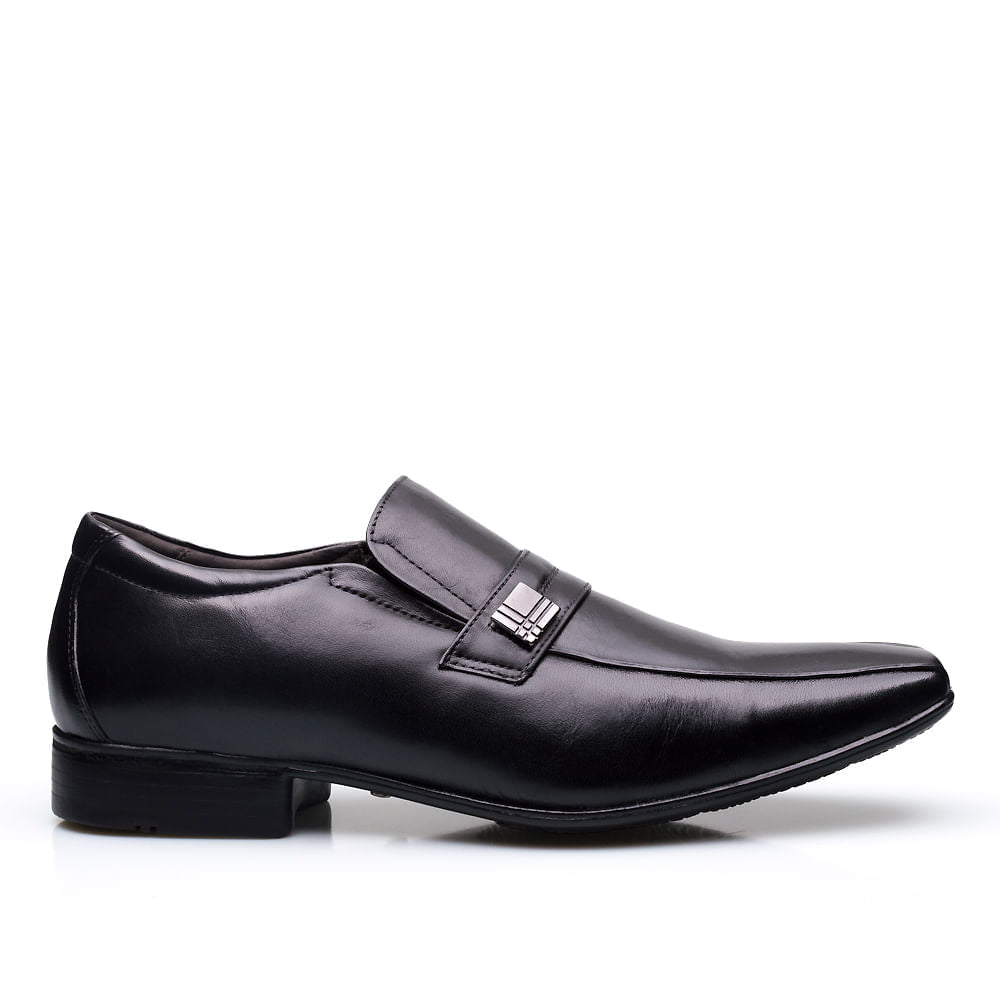 Mocassim Masculino Social Fascar Preto Em Couro