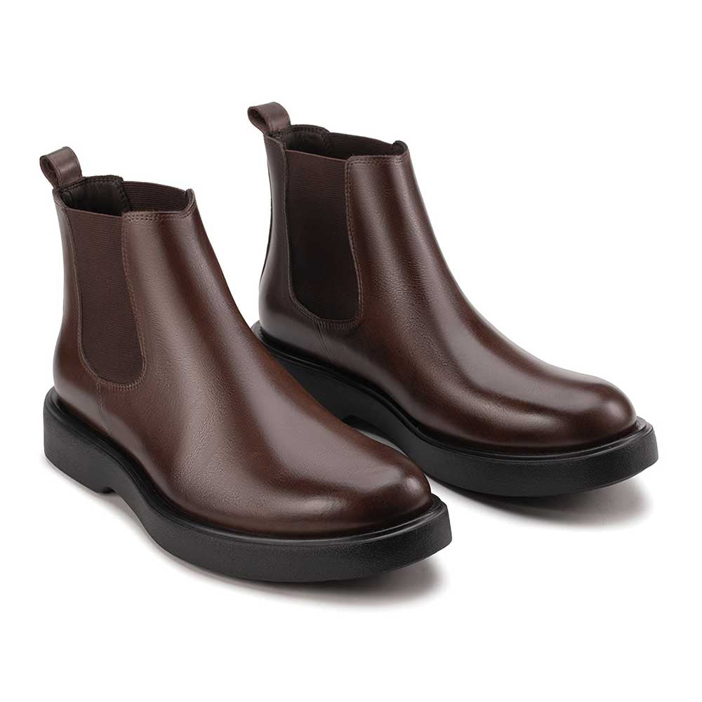 Bota Masculina Casual Fascar LITE Chelsea Marrom em Couro