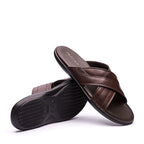 Chinelo Masculino Fascar Lite Café em Couro