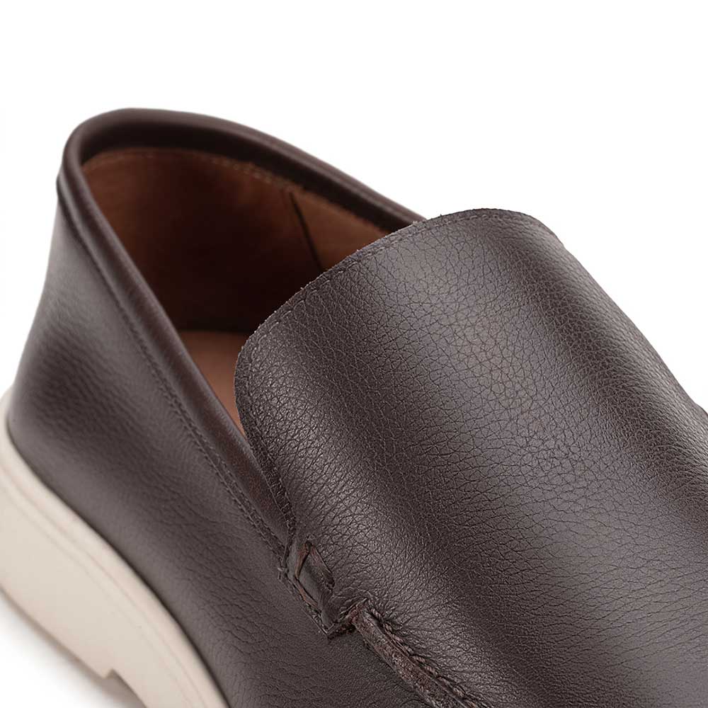 Mocassim Masculino Casual Fascar LITE Marrom em Couro