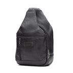 Mochila Pochete Transversal Fascar Preta Em Couro