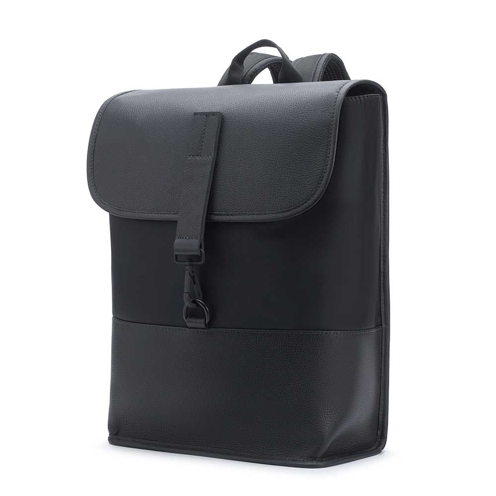 Mochila Masculina Executiva Fascar Preta em Couro e Lona