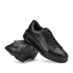 Tênis Masculino Casual Fascar Izi Preto Em Couro