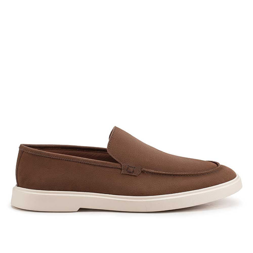 Mocassim Masculino Casual Fascar LITE Marrom em Couro