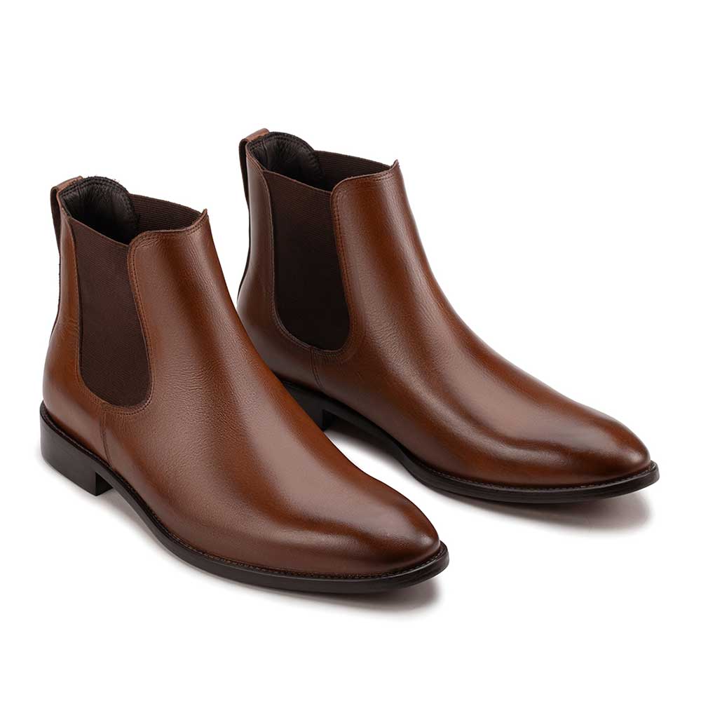Bota Masculina Social Fascar Chelsea Marrom em Couro