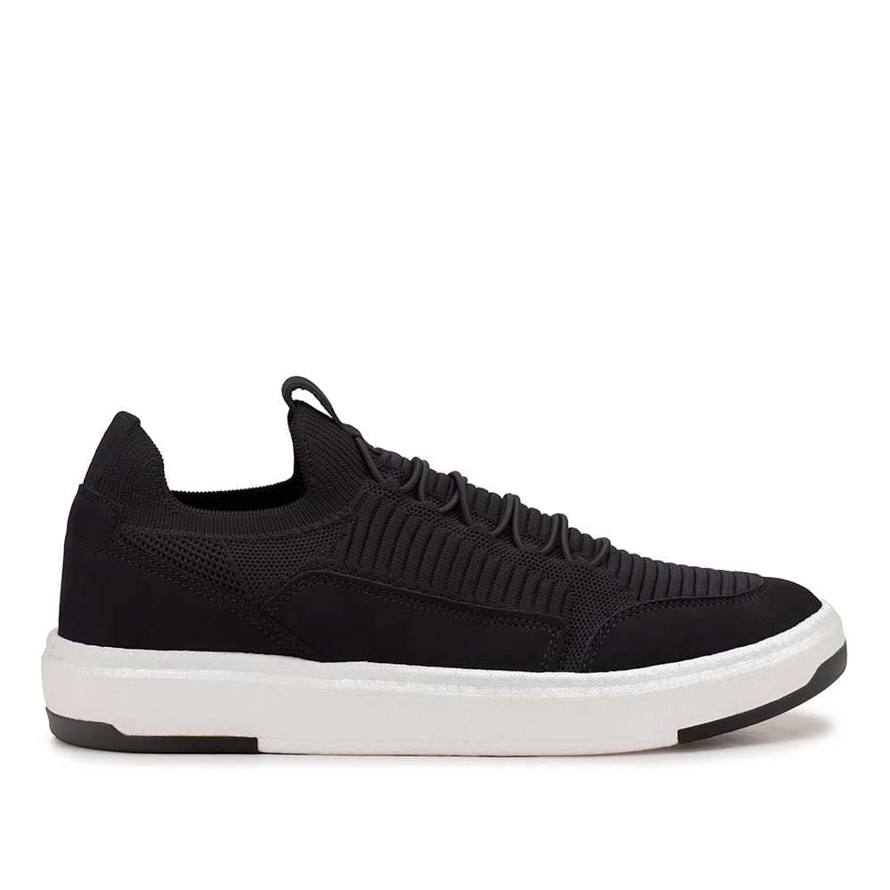 Tênis Masculino Casual Fascar Izi Preto Em Knit